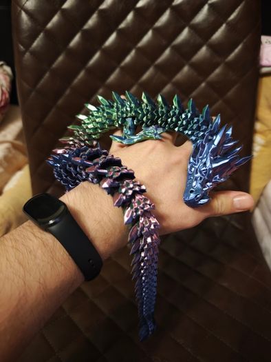 Large 3D Printed Articulated Crystal Dragon Toy