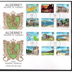 1983 Alderney Island Scenes Definitive Stamps First Day Cover (FDC)