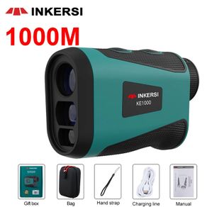 Inkersi Rechargeable Range Finder for Hunting Golf Rangefinder Laser Distance Meter Telescope Telemeter 1000M with Flag Pole Lock