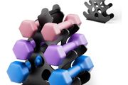 Dumbbell Rack Stand Dumbbells Not Included with Soft Rubber Protection, Ergonomic Handle &amp; Coral-Inspired Style Compact Weight Storage Solution