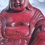Seated Rosewood Smiling Buddha Image 9