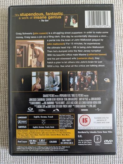 Being John Malkovich DVD Widescreen Edition - John Cusack - Spike Jonze