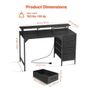 120 cm Computer Desk with Smart LED Lights and Power Outlets, Gaming Office Desk with 4 Large Drawers, Monitor Stand, Study Work for Home Office Image 5