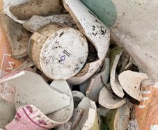 Bag of broken crockery