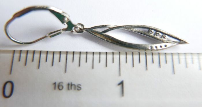 Vintage Sterling Silver 925 Earrings Hanging Drop Genuine Zirconia 2,5g