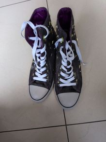 Daddy's Canvas Patterned Ankle Boots.  S.7