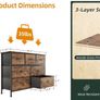 Chest of Drawers for Bedroom with 7 Drawers, Fabric Storage Drawer, Tall Brown Hallway Storage Unit Image 4