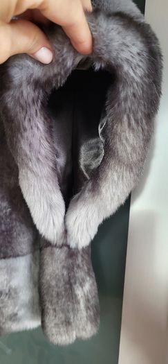 CALVIN KLEIN grey and black faux fur jacket - Sz M (Fit 10-14UK) - Bnwt Rrp 295 USD