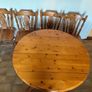 Solid Pine Drop-Leaf Round Dining Table & 4 Chairs Country Image 3