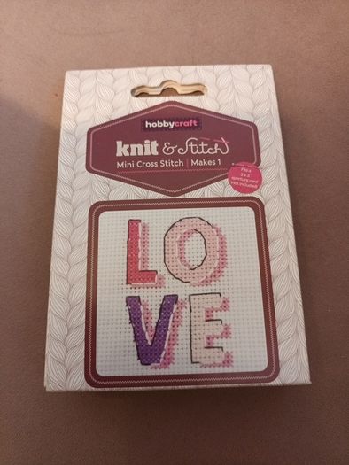 valentines LOVE mini Cross stitch kit