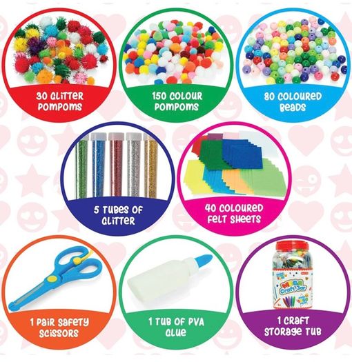 Jumbo Kids Craft Set - Kids Craft Kits with Over 1,200 Crafting Pieces - Arts and Crafts for Kids (FREE POSTAGE)