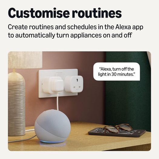 Single Outlet Indoor Wi-Fi Smart Plug, works with Alexa only, 4 Pack, Whit