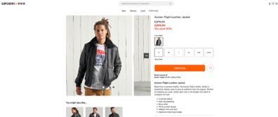 Superdry Black Aviator Flight Leather Jacket