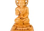 60cm White Kadamb Wood Buddha Statue - Hand-Carved from India