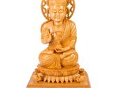 60cm White Kadamb Wood Buddha Statue - Hand-Carved from India