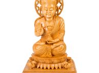 main image for ad 60cm White Kadamb Wood Buddha Statue - Hand-Carved from India