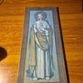 Vintage Sacred Heart of Jesus Picture on Wood. Image 2