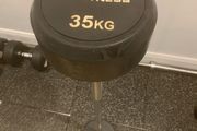 Barbell 35kg Hit Fitness Fixed Round Rubber
