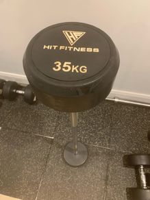 Barbell 35kg Hit Fitness Fixed Round Rubber