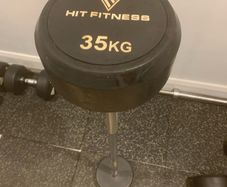 Barbell 35kg Hit Fitness Fixed Round Rubber