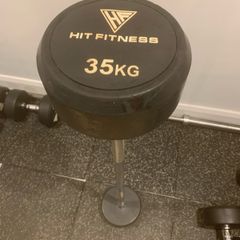Barbell 35kg Hit Fitness Fixed Round Rubber