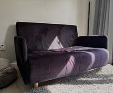 2 Seater Suede Pull-Out Sofa Bed
