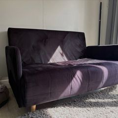 2 Seater Suede Pull-Out Sofa Bed