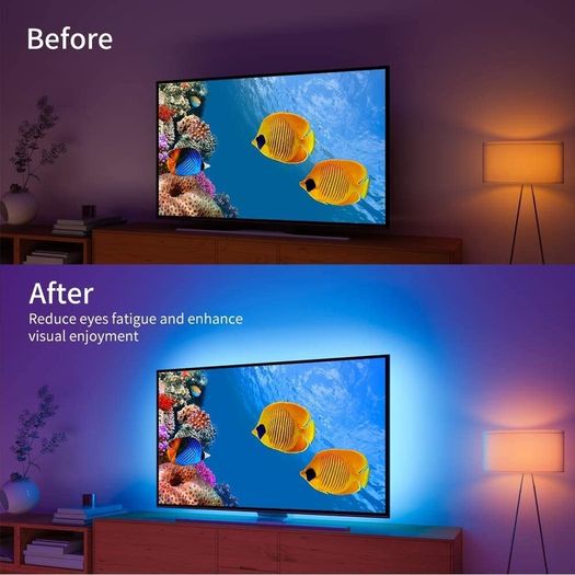 LED Backlight with App Control, RGB LED Strip Light, USB Powered, Adjustable Lighting Kit for 40-60in TV, Computer, Monitor (FREE SHIPPING)