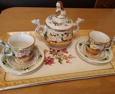 Vintage Capodimonte style porcelain  coffee set