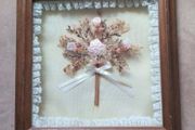 Vintage Handcrafted Dried Flowers Shadowbox