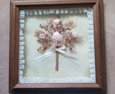 Vintage Handcrafted Dried Flowers Shadowbox