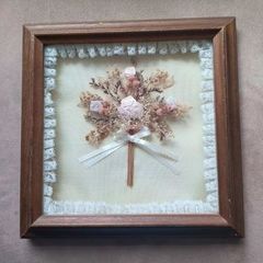 Vintage Handcrafted Dried Flowers Shadowbox