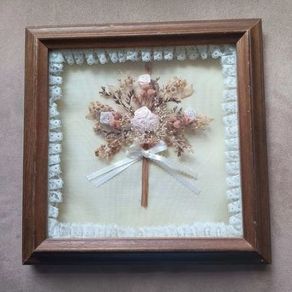 Vintage Handcrafted Dried Flowers Shadowbox