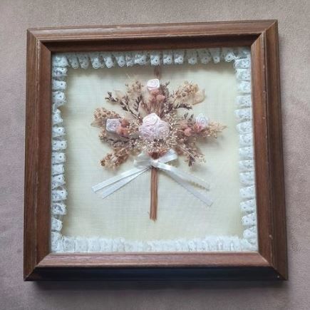 Vintage Dried Flowers Shadowbox