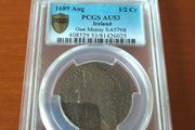 1689 August Gunmoney Halfcrown PCGS AU53