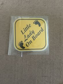 Car sticker- little lady on boar