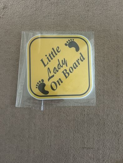 Car sticker- little lady on boar
