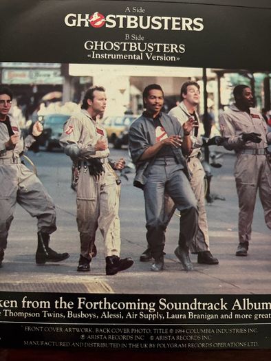 Ray Parker Jr Ghostbusters 1984 UK 7 inch Picture Sleeve