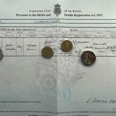 John Lennon of the Beatles, Birth Certificate