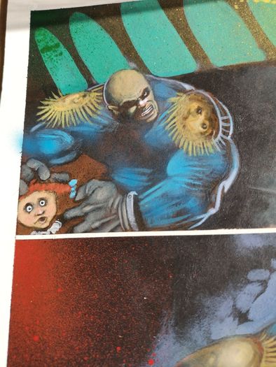 2000ad Judge Dredd Megazine original art Nick Percival Brit Cit Brute with Overlay