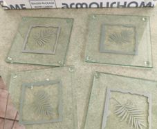 Set of 4 Glass Coasters .