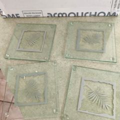 Set of 4 Glass Coasters .