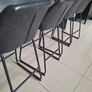 4 Grey high Stool leather chairs Image 2
