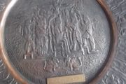 a antique copper and metal plaque for imperial aero club of iran