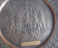 a antique copper and metal plaque for imperial aero club of iran