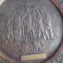 a antique copper and metal plaque for imperial aero club of iran