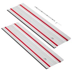 1397 mm Cutting Range, Kit Includes 2 x 698.5 mm Aluminum Extruded Guide Rails and 1 Connector, Compatible with Makita, Festool & WEN Track Saws, for Woodworking Projects