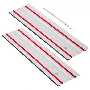 1397 mm Cutting Range, Kit Includes 2 x 698.5 mm Aluminum Extruded Guide Rails and 1 Connector, Compatible with Makita, Festool & WEN Track Saws, for Woodworking Projects