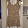 Cream/gold/black sleeveless dress with silver sparkle Image 2