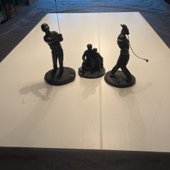 Three items of bronze statues